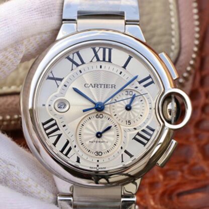 AAA Replica Cartier Ballon Bleu Chronograph W6920076 ZF Factory Silver Dial Mens Watch