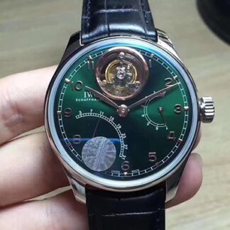 AAA Replica IWC Portuguese Tourbillon YL Factory Green Dial Mens Watch