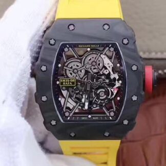 AAA Replica Richard Mille RM35-02 Rafael Nadal KV Factory Black Skeleton Dial Mens Watch