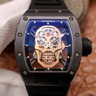 AAA Replica Richard Mille RM052-01 ZF Factory Black Ceramic Rose Gold Skull Dial Mens Watch