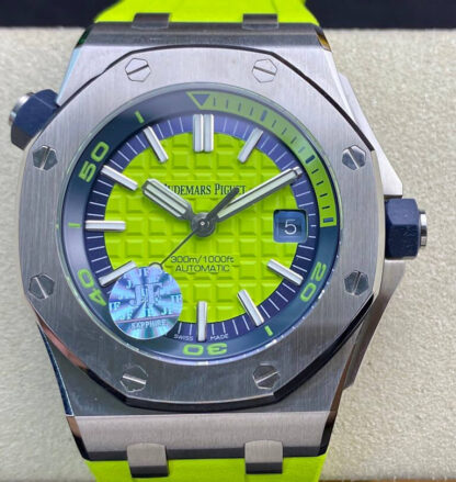 AAA Replica Audemars Piguet Royal Oak Offshore Diver 15710ST.OO.A038CA.01 JF Factory Green Dial Mens Watch