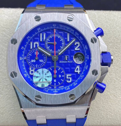 AAA Replica Audemars Piguet Royal Oak Offshore Chronograph 26470 JF Factory V2 Blue Dial Mens Watch