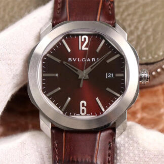 AAA Replica Bvlgari Octo 102705 BV Factory Reddish Brown Dial Mens Watch