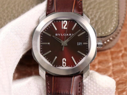 AAA Replica Bvlgari Octo 102705 BV Factory Reddish Brown Dial Mens Watch