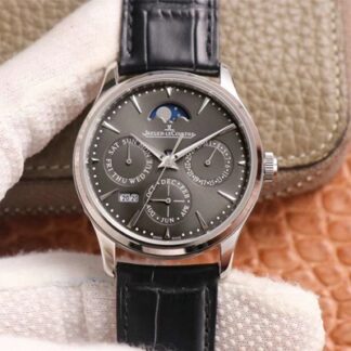 AAA Replica Jaeger-LeCoultre Master Ultra Thin Moon Perpetual Calendar 130354J V9 Factory Gray Dial Mens Watch