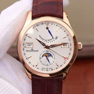 AAA Replica Jaeger-LeCoultre Master Calendar Q151242A Rose Gold Silver Dial Mens Watch