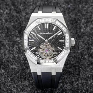 AAA Replica Audemars Piguet Royal Oak Tourbillon R8 Factory V3 Black Rubber Strap Mens Watch