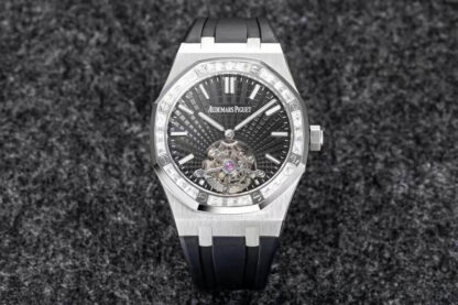 AAA Replica Audemars Piguet Royal Oak Tourbillon R8 Factory V3 Black Rubber Strap Mens Watch