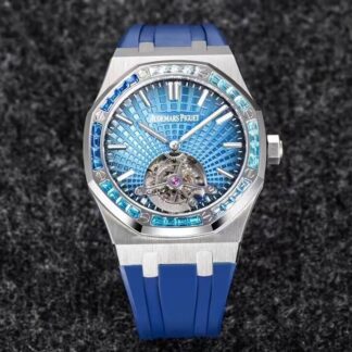 AAA Replica Audemars Piguet Royal Oak Tourbillon R8 Factory V3 Blue Rubber Strap Mens Watch