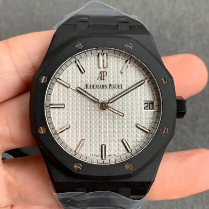 AAA Replica Audemars Piguet Royal Oak 15500 DLC Version ZF Factory White Dial Mens Watch