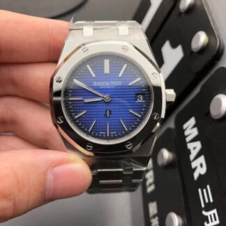 AAA Replica Audemars Piguet Royal Oak 15202IP.OO.1240IP.01 ZF Factory Smoked Blue Mens Watch