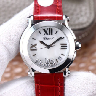 AAA Replica Chopard Happy Sport 278492-9001 YF Factory Red Strap Ladies Watch