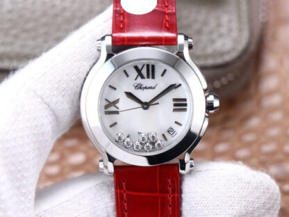 AAA Replica Chopard Happy Sport 278492-9001 YF Factory Red Strap Ladies Watch