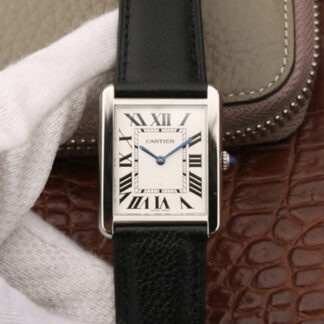 AAA Replica Cartier Tank WSTA0028 K11 Factory Stainless Steel White Dial Mens Watch