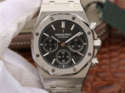 AAA Replica Audemars Piguet Royal Oak Chronograph 26320ST.OO.1220ST.01 OM Factory Stainless Steel Black Dial Mens Watch