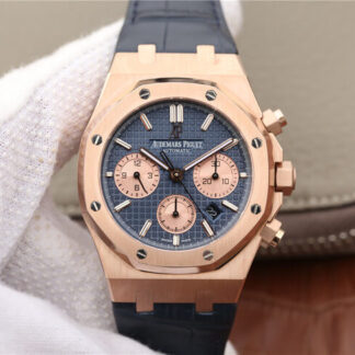 AAA Replica Audemars Piguet Royal Oak Chronograph 26331OR.OO.D315CR.01 OM Factory Black Leather Strap Mens Watch