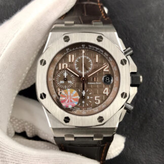 AAA Replica Audemars Piguet Royal Oak Offshore 26470ST.OO.A820CR.01 JF Factory Brown Strap Mens Watch