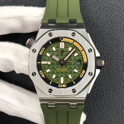 AAA Replica Audemars Piguet Royal Oak Offshore 15720ST.OO.A052CA.01 BF Factory Army Green Strap Mens Watch