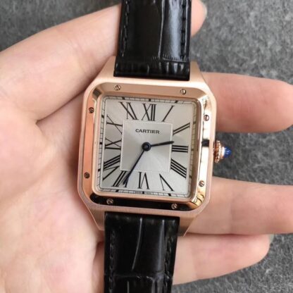 AAA Replica Cartier Santos WGSA0021 Men Watches Black Leather Strap Mens Watch