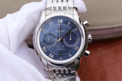 AAA Replica Omega De Ville 431.10.42.51.03.001 OM Factory Stainless Steel Blue Dial Mens Watch