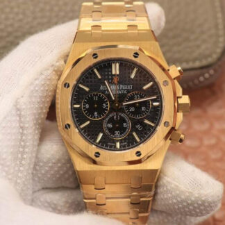 AAA Replica Audemars Piguet Royal Oak 26320BA OM Factory Yellow Gold Black Dial Mens Watch