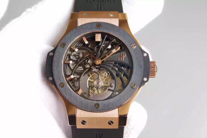 AAA Replica Hublot Big Bang Hollow Tourbillon Black Skeleton Dial Mens Watch