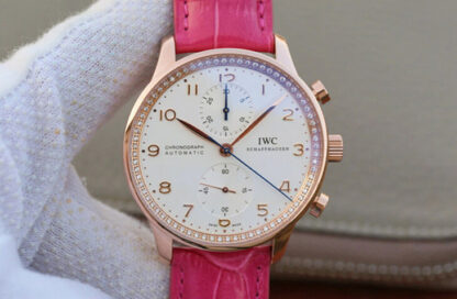 AAA Replica IWC Portuguese ZF Factory Rose Gold Diamond Ladies Watch