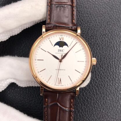 AAA Replica IWC Portofino Moon Phase IW459401 MKS Factory Brown Strap Mens Watch