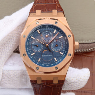 AAA Replica Audemars Piguet Royal Oak Perpetual Calendar 26574 JF Factory Blue Dial Mens Watch