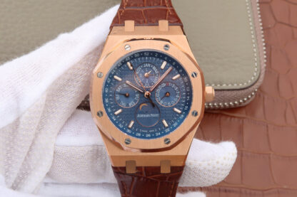 AAA Replica Audemars Piguet Royal Oak Perpetual Calendar 26574 JF Factory Blue Dial Mens Watch