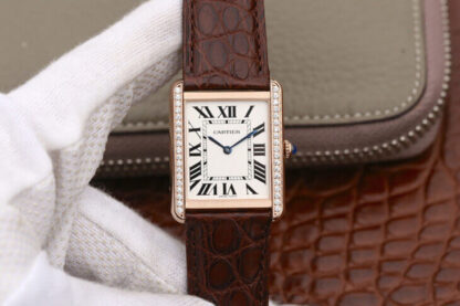 AAA Replica Cartier Tank WT200005 K11 Factory Rose Gold Case Ladies Watch