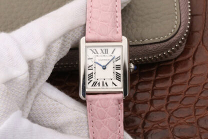 AAA Replica Cartier Tank Ladies K11 Factory Light Pink Strap Ladies Watch