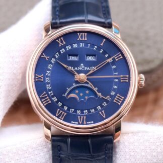 AAA Replica Blancpain Villeret 6654-3640-55 OM Factory Blue Dial Mens Watch