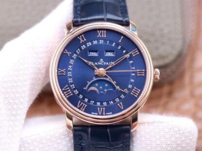 AAA Replica Blancpain Villeret 6654-3640-55 OM Factory Blue Dial Mens Watch