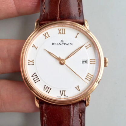 AAA Replica Blancpain Villeret 6651-3642-55B ZF Factory Red Strap Mens Watch