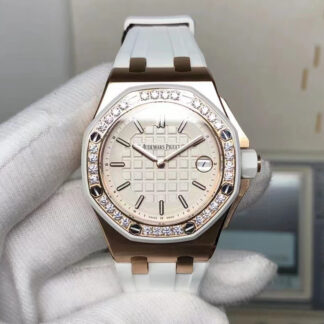 AAA Replica Audemars Piguet Royal Oak Offshore 67540OK.ZZ.A010CA.01 Diamond White Dial Ladies Watch