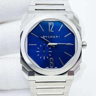 AAA Replica Bvlgari Octo Finissimo 103431 BV Factory Stainless Steel Blue Dial Mens Watch