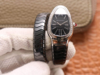 AAA Replica Bvlgari Serpenti BV Factory Ceramic diamond bezel Ladies Watch