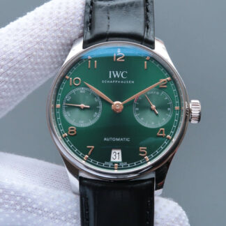 AAA Replica IWC Portugieser IW500708 ZF Factory Stainless Steel Green Dial Mens Watch