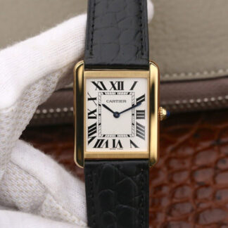 AAA Replica Cartier Tank W5200002 K11 Factory Yellow Gold White Dial Ladies Watch