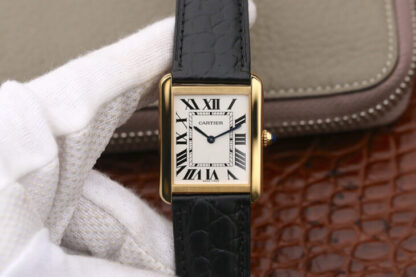 AAA Replica Cartier Tank W5200002 K11 Factory Yellow Gold White Dial Ladies Watch