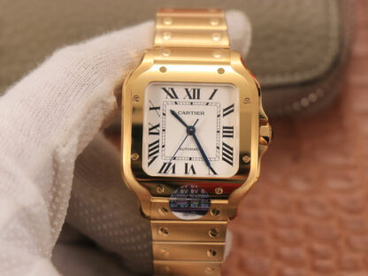 AAA Replica Cartier De Santos WSSA0010 BV Factory Gold Case Ladies Watch