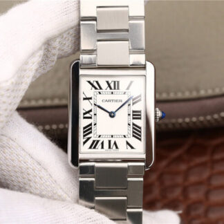 AAA Replica Cartier Tank W5200013 K11 Factory White Dial Ladies Watch