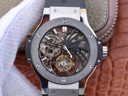 AAA Replica Hublot Big Bang Hollow Tourbillon Ceramic Skeleton Dial Mens Watch