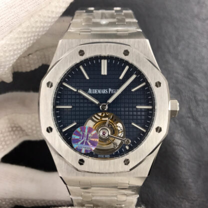 AAA Replica Audemars Piguet Royal Oak Tourbillon 26510ST.OO.1220ST.01 JF Factory Stainless Steel Blue Dial Mens Watch