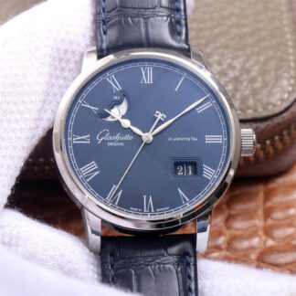 AAA Replica Glashutte Senator 1-36-04 V9 Factory Blue Leather Strap Mens Watch