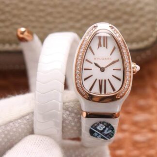 AAA Replica Bvlgari Serpenti 102613 BV Factory White Strap Ladies Watch