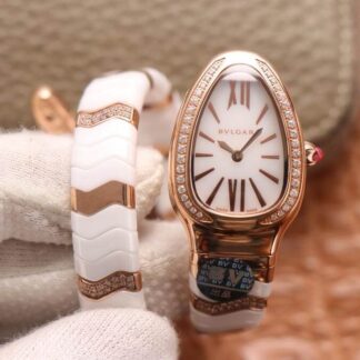 AAA Replica Bvlgari Serpenti 102202 BV Factory White Dial Ladies Watch