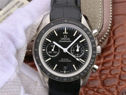 AAA Replica Omega Speedmaster 311.33.44.51.01.001 OM Factory Black Leather Strap Mens Watch