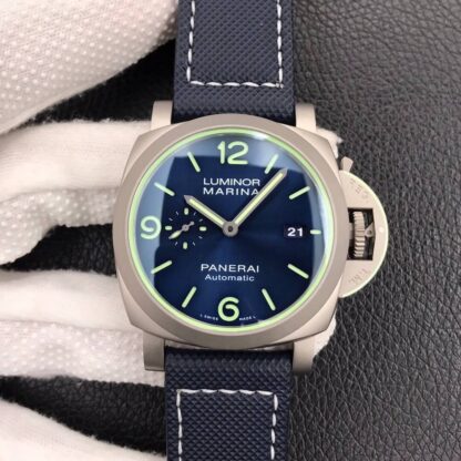 AAA Replica Panerai Luminor PAM01117 VS Factory Blue knitted Strap Mens Watch